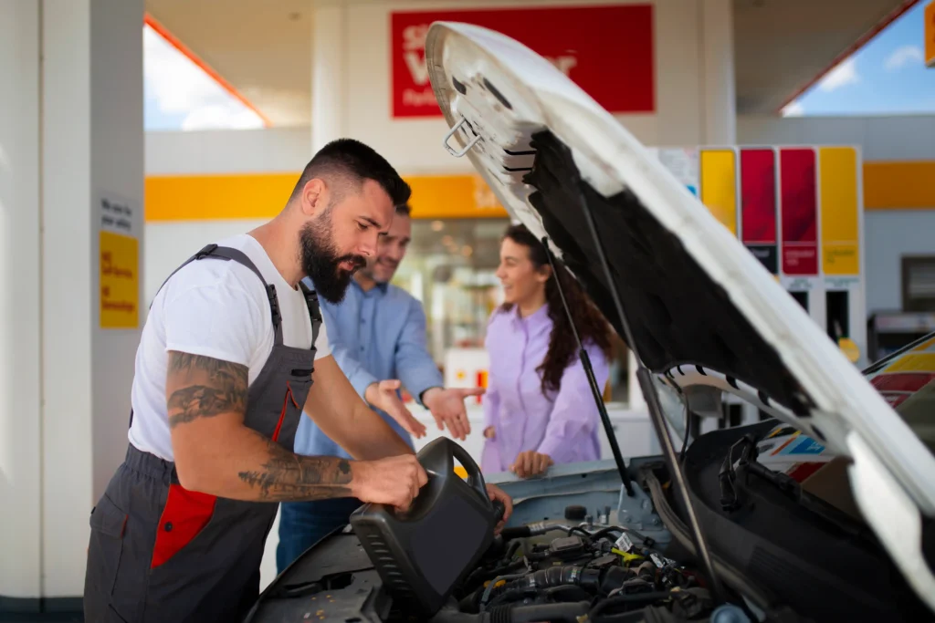 people spending time gas station Mobile Mechanic